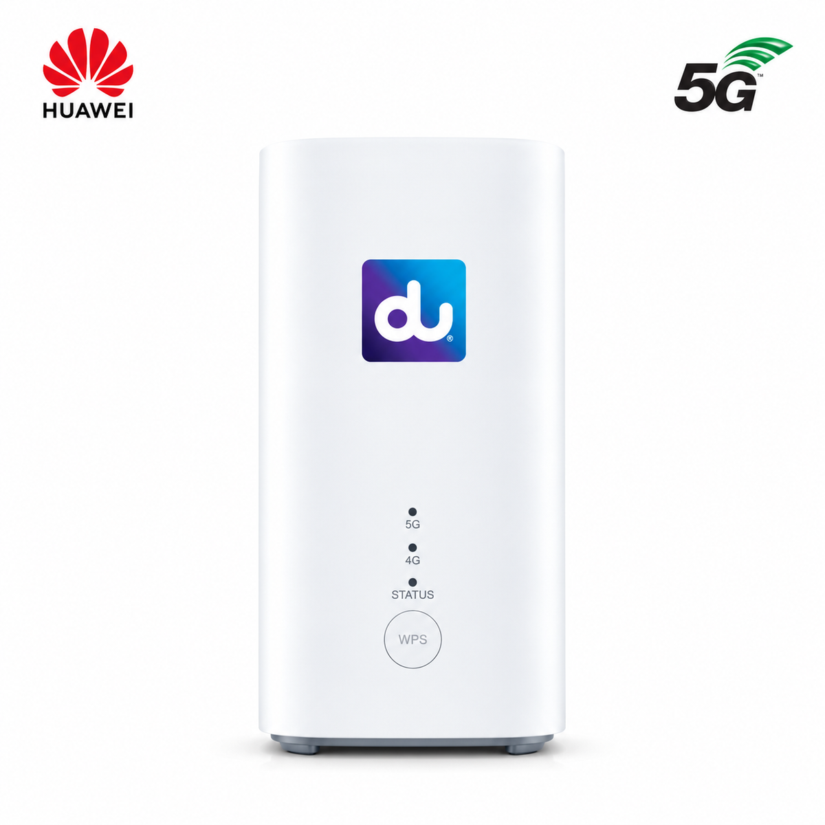 Huawei 5G CPE router front with status lights and WPS button