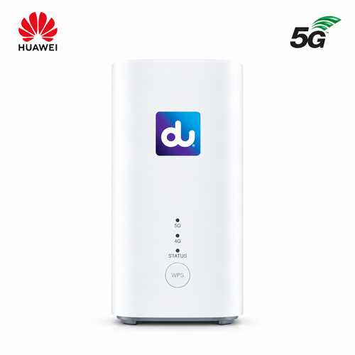 Huawei 5G CPE router front with status lights and WPS button