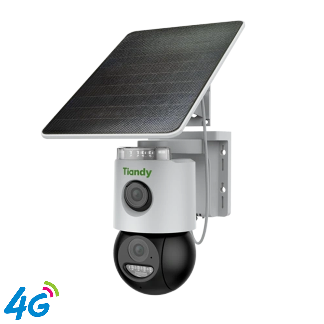 Tiandy 6MP 4G Sim Card CCTV PTZ Outdoor Night Vision Solar Camara Color Camera 5200Mah