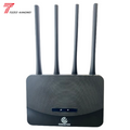 Black router with four antennas on a white background, featuring the Comstox logo.